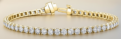 9ct Yellow Gold Lab Grown Diamond Tennis Bracelet