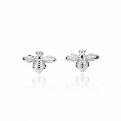 Sterling Silver Bee Stud Earrings