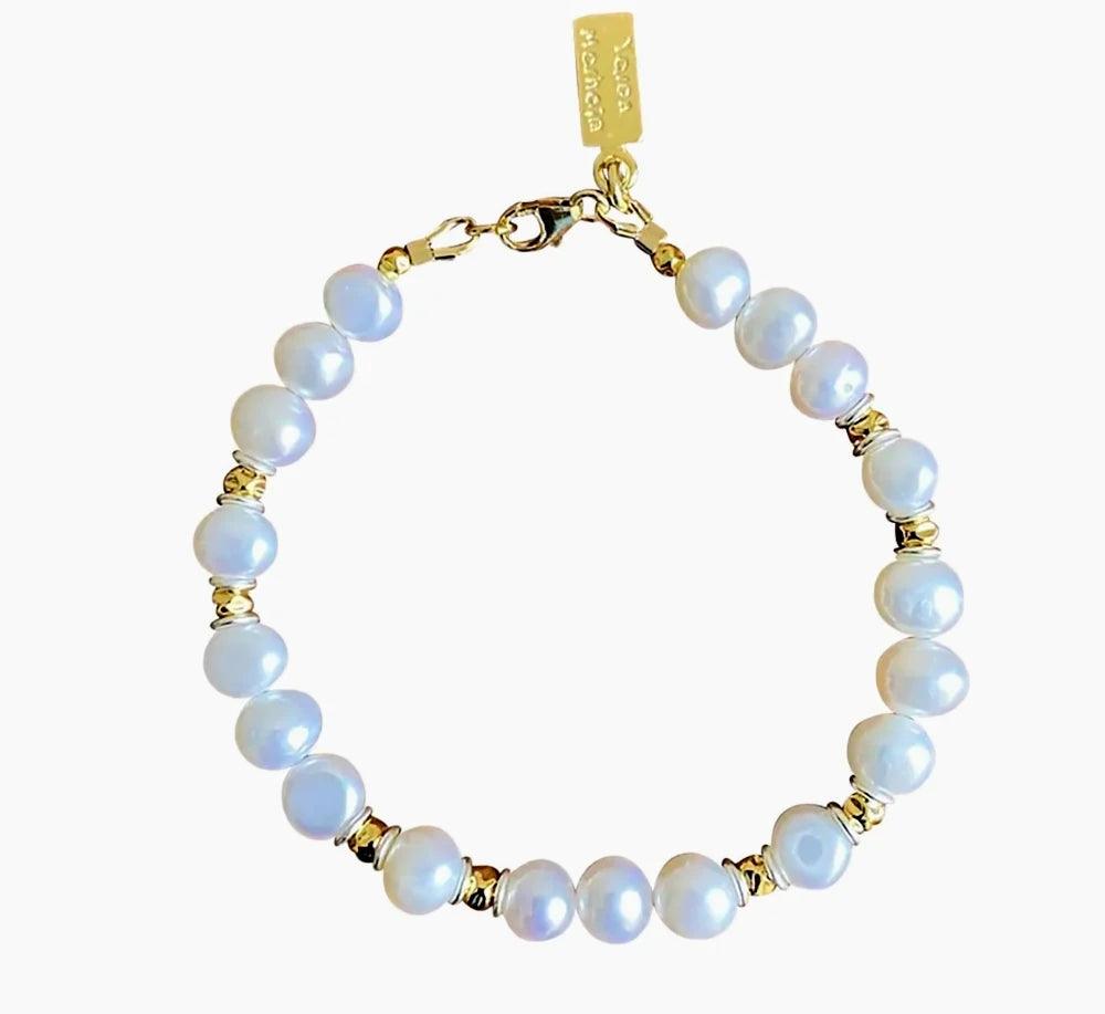 Yaron Morhaim Margot Gold and White Baroque Pearl Bracelet - Rococo Jewellery