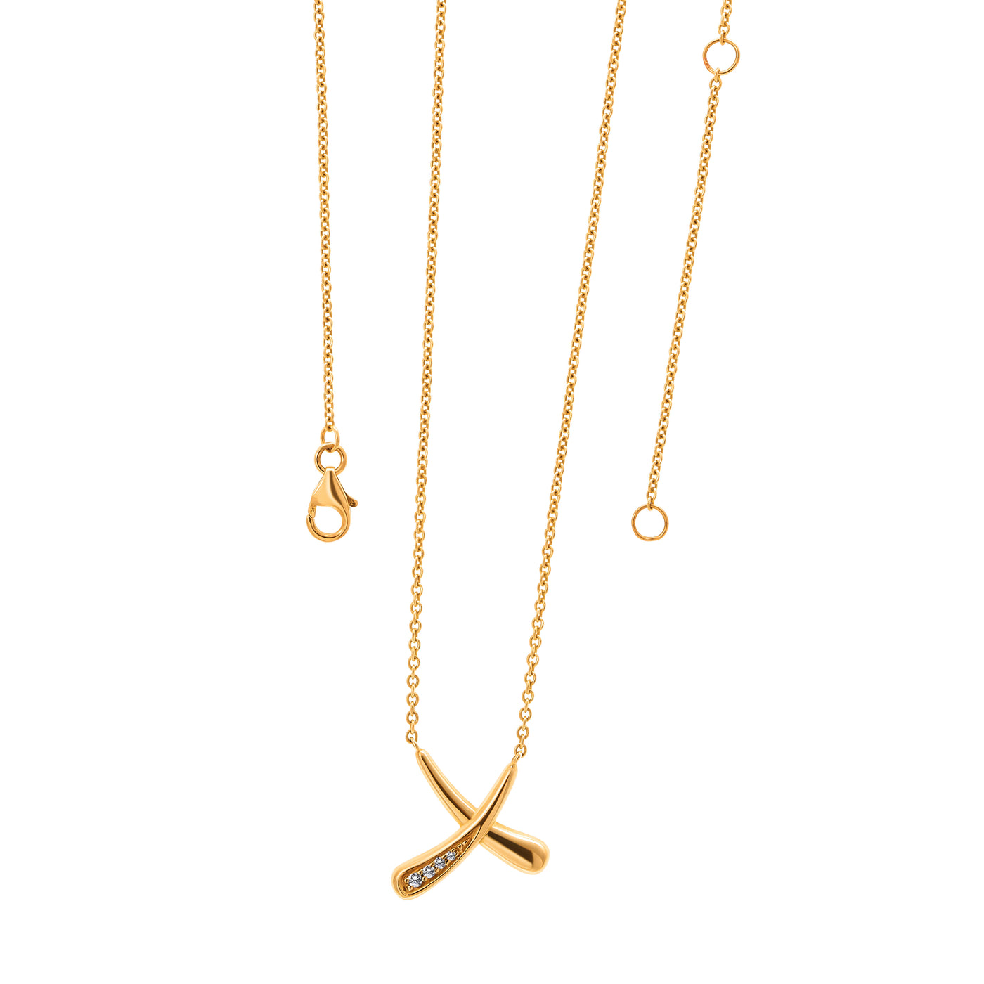 Lucy Q 18ct Gold and Diamond Bliss Kiss Pendant Necklace