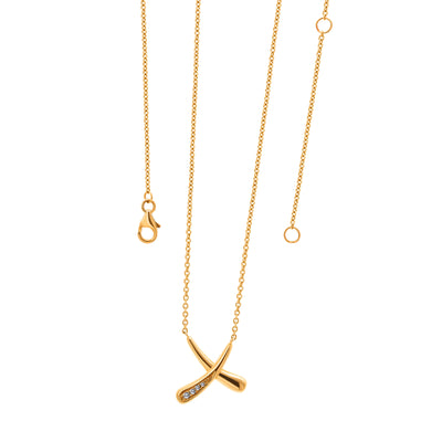 Lucy Q 18ct Gold and Diamond Bliss Kiss Pendant Necklace