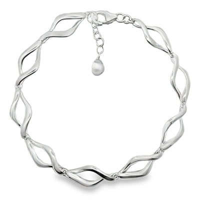 Sterling Silver Twisted Waves Bracelet
