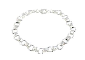 Sterling Silver Link Design Bracelet - Rococo Jewellery