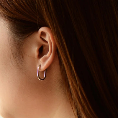 Sterling Silver Maxi Long Link Hoop Earrings