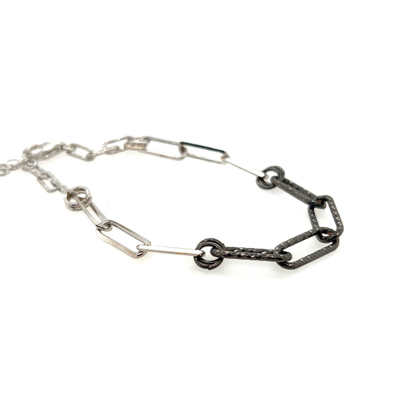 Black Rhodium Paperclip Chain Bracelet - Rococo Jewellery