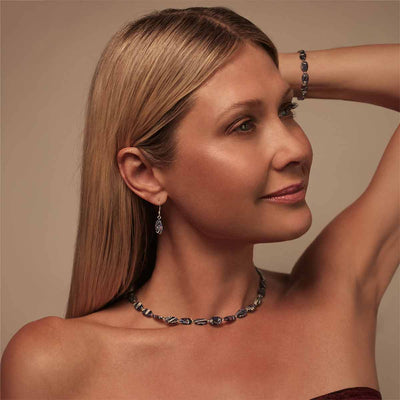 Carrie Elspeth Cobalt Marbled Ceramic Ovals Bracelet