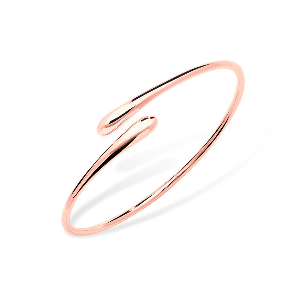 Rose Gold Vermeil Cross Open Drop Bangle