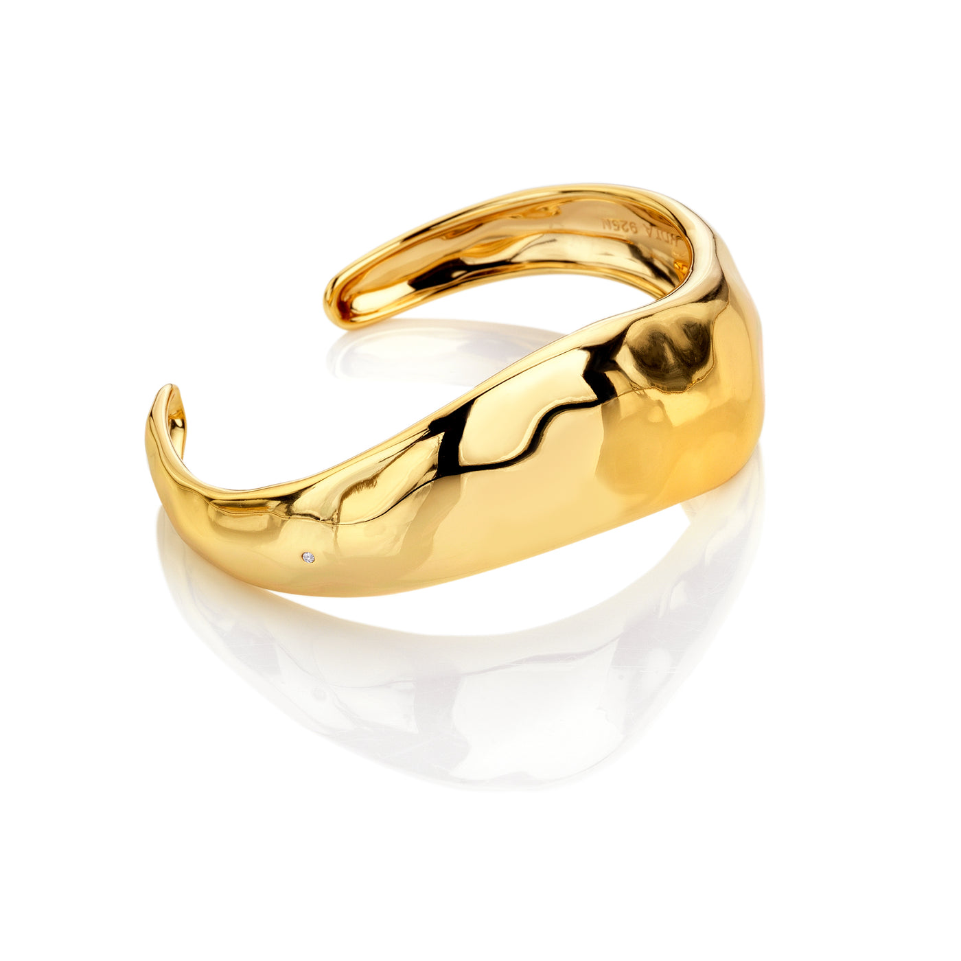 HD X TG Organic Wave Cuff - Yellow Gold Plate