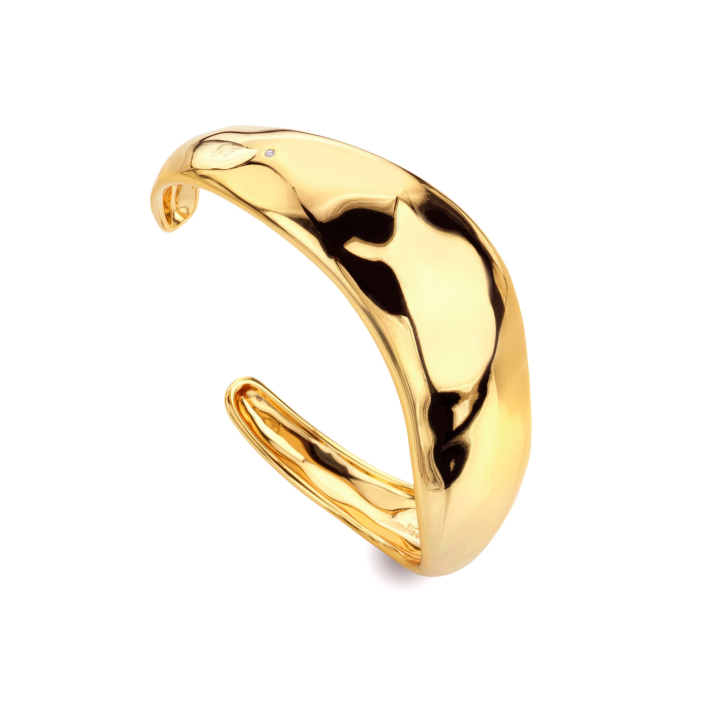 HD X TG Organic Wave Cuff - Yellow Gold Plate