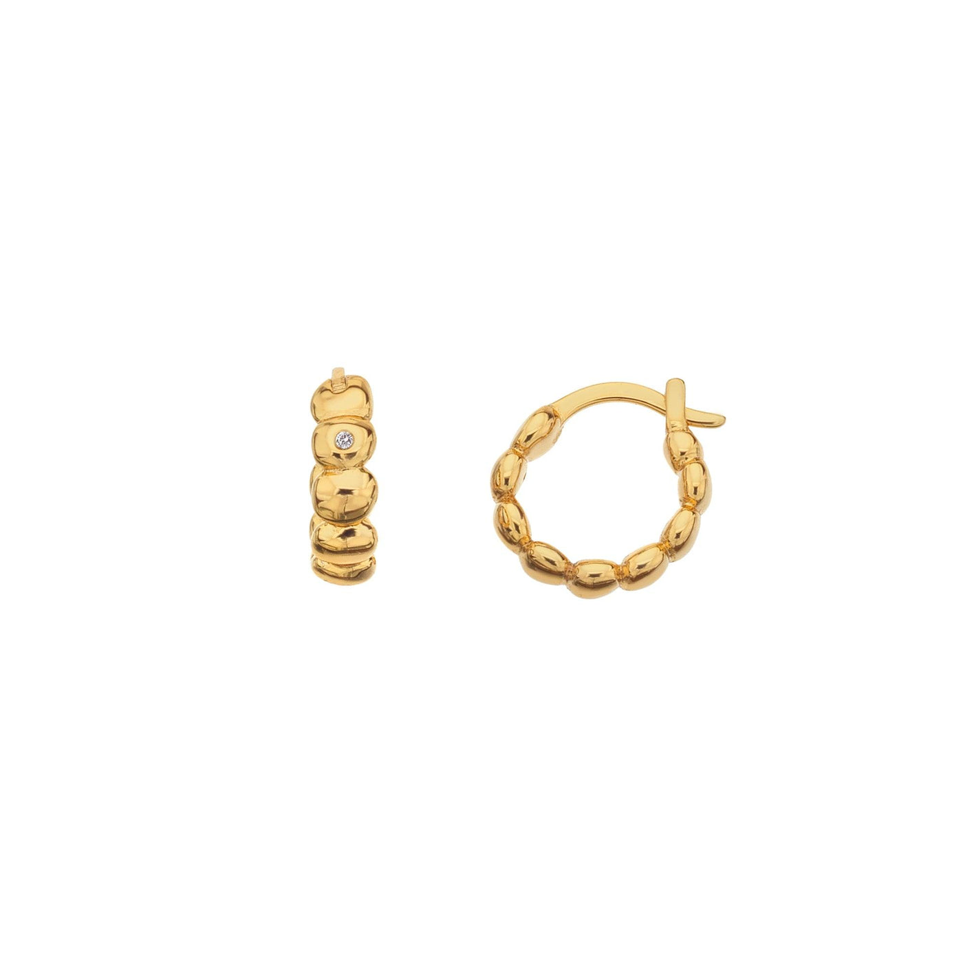 Hot Diamonds Gold Beach Hoop Earrings - Rococo Jewellery
