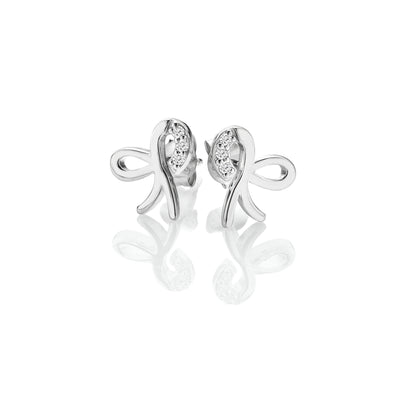 Hot Diamonds Sterling Silver Diamond Ribbon Stud Earrings