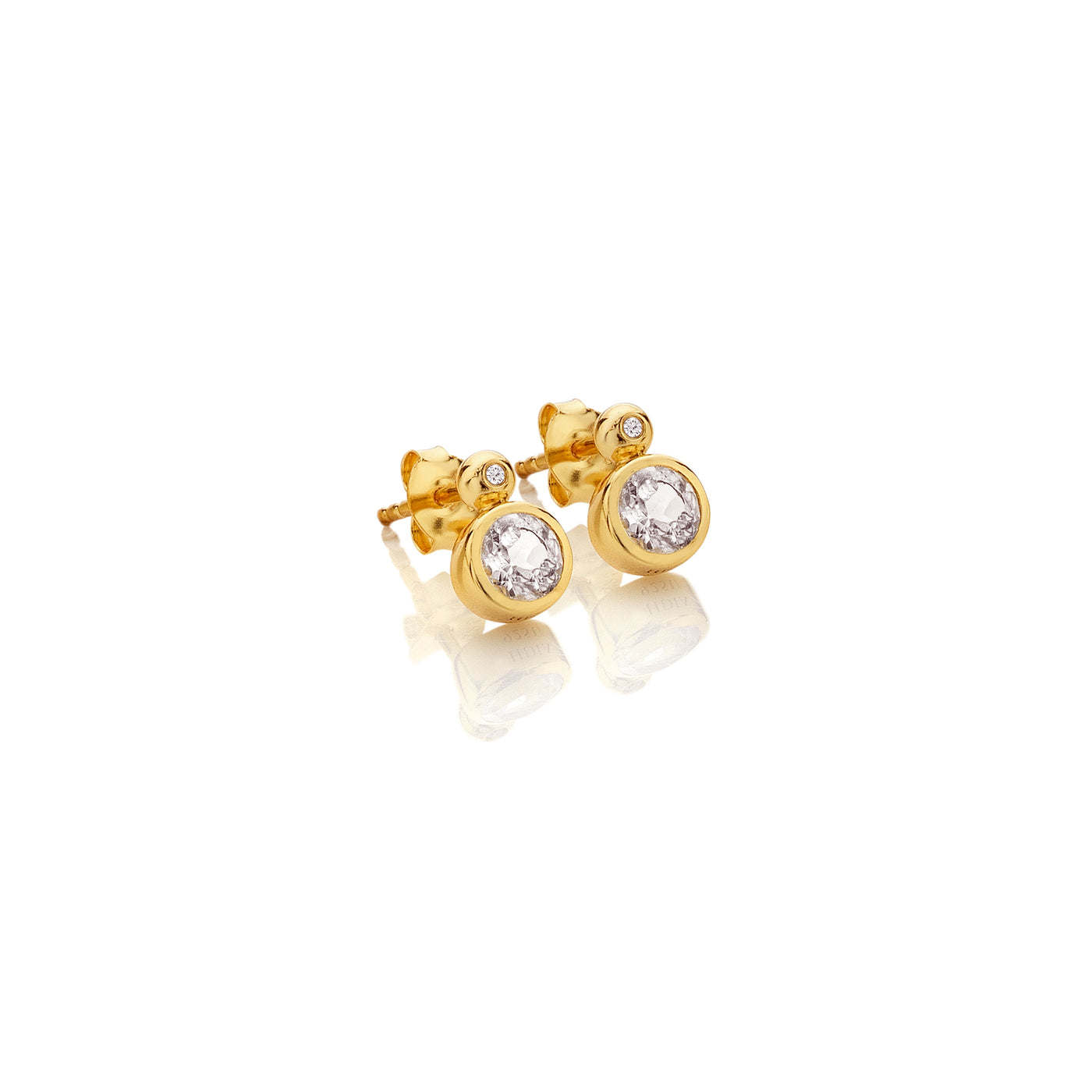 Hot Diamonds Gold White Topaz Droplet Stud Earrings