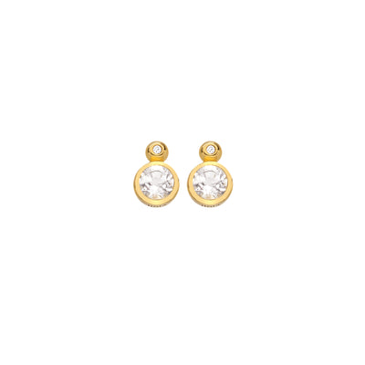 Hot Diamonds Gold White Topaz Droplet Stud Earrings