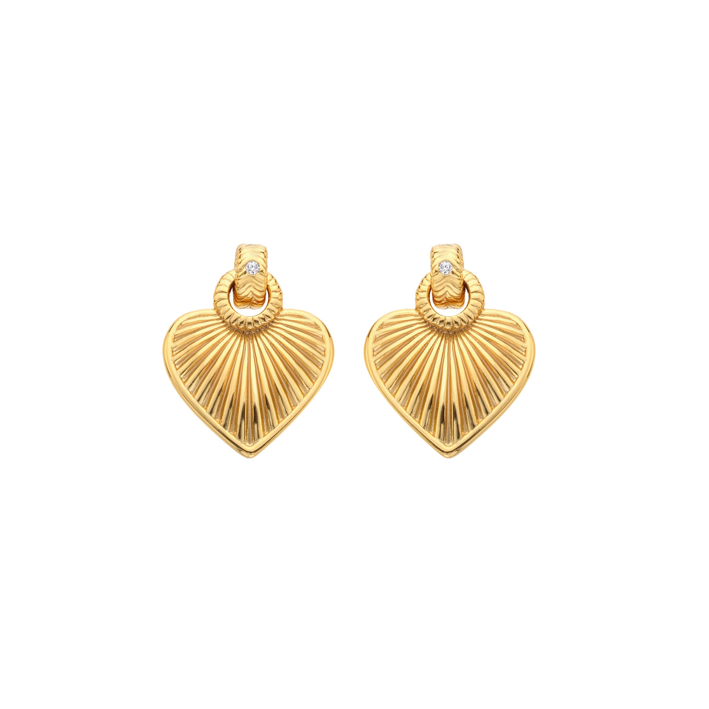 Hot Diamonds Gold Vermeil Essence Heart Stud Earrings