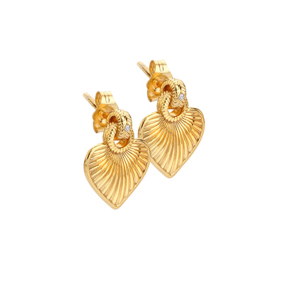 Hot Diamonds Gold Vermeil Essence Heart Stud Earrings