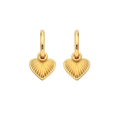 Hot Diamonds Gold Vermeil Essence Heart Huggie Earrings