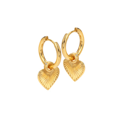 Hot Diamonds Gold Vermeil Essence Heart Huggie Earrings