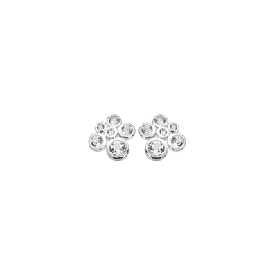 Hot Diamonds Silver White Topaz Tender Cluster Stud Earrings