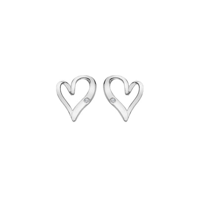Hot Diamonds SIlver Twist Open Heart Stud Earrings