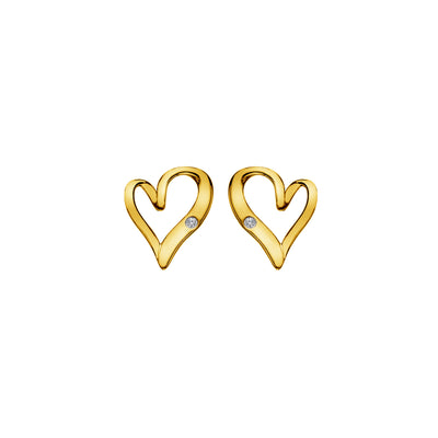Hot Diamonds Gold Vermeil Twist Open Heart Stud Earrings