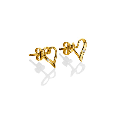 Hot Diamonds Gold Vermeil Twist Open Heart Stud Earrings