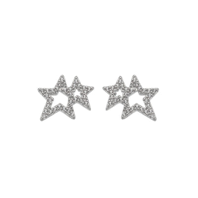 Hot Diamonds Silver Diamond & Topaz Shimmer Star Stud Earrings