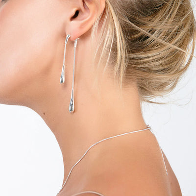 Lucy Q Sterling Silver Double Drop Front Back Earrings