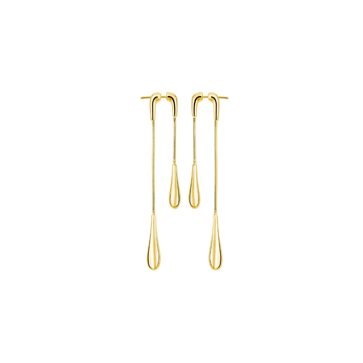 Lucy Q 18ct Gold Vermeil Front and Back Double Drop Earrings