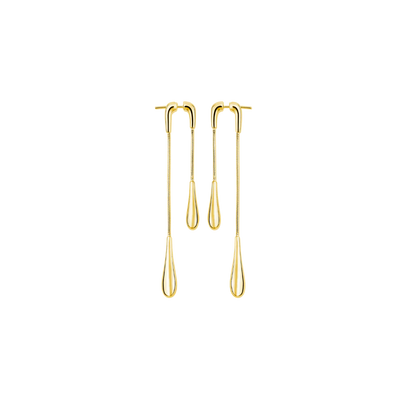 Lucy Q 18ct Gold Vermeil Front and Back Double Drop Earrings