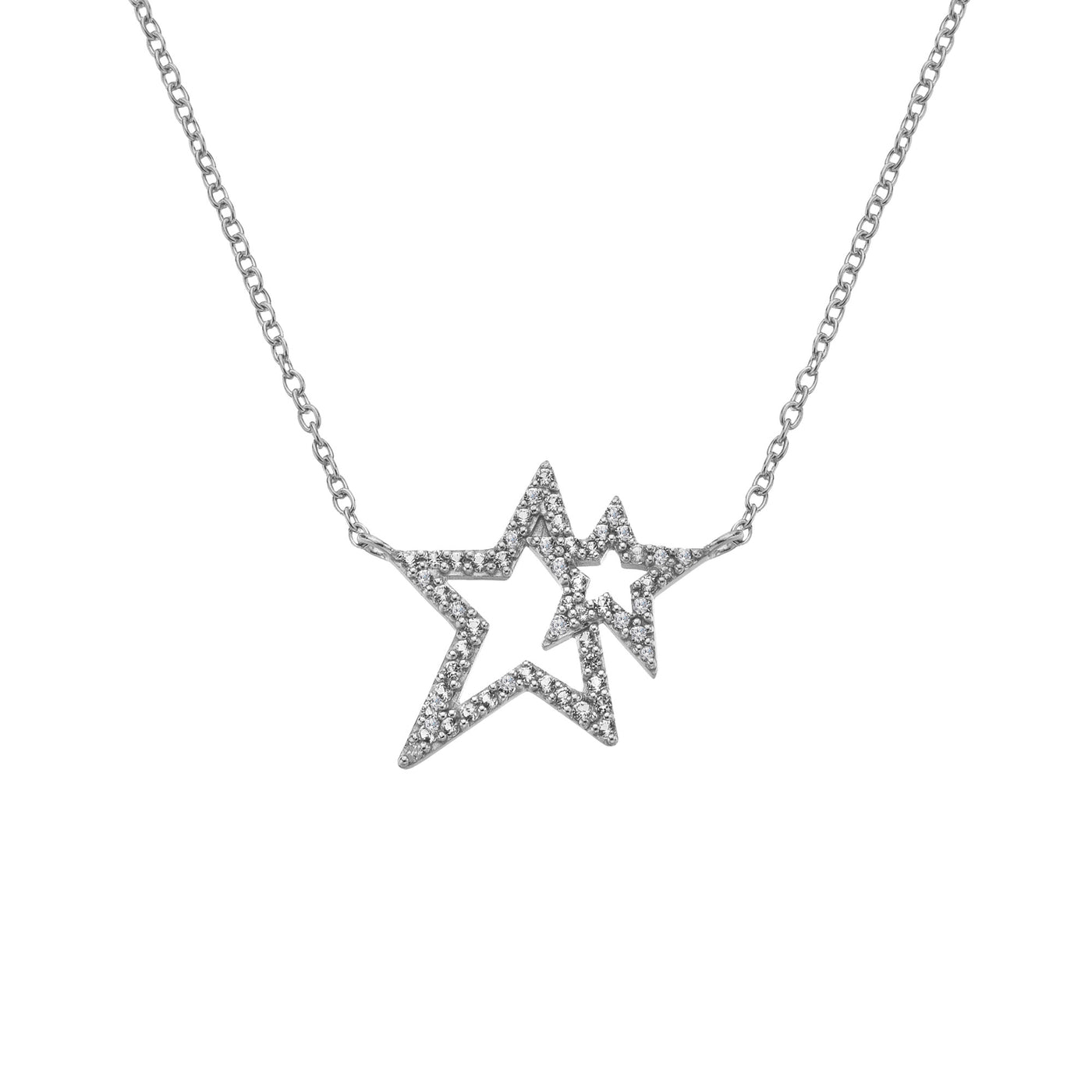 Hot Diamonds Silver Diamond & Topaz Star Pendant Necklace