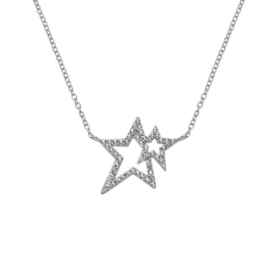 Hot Diamonds Silver Diamond & Topaz Star Pendant Necklace