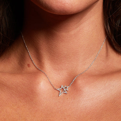 Hot Diamonds Silver Diamond & Topaz Star Pendant Necklace