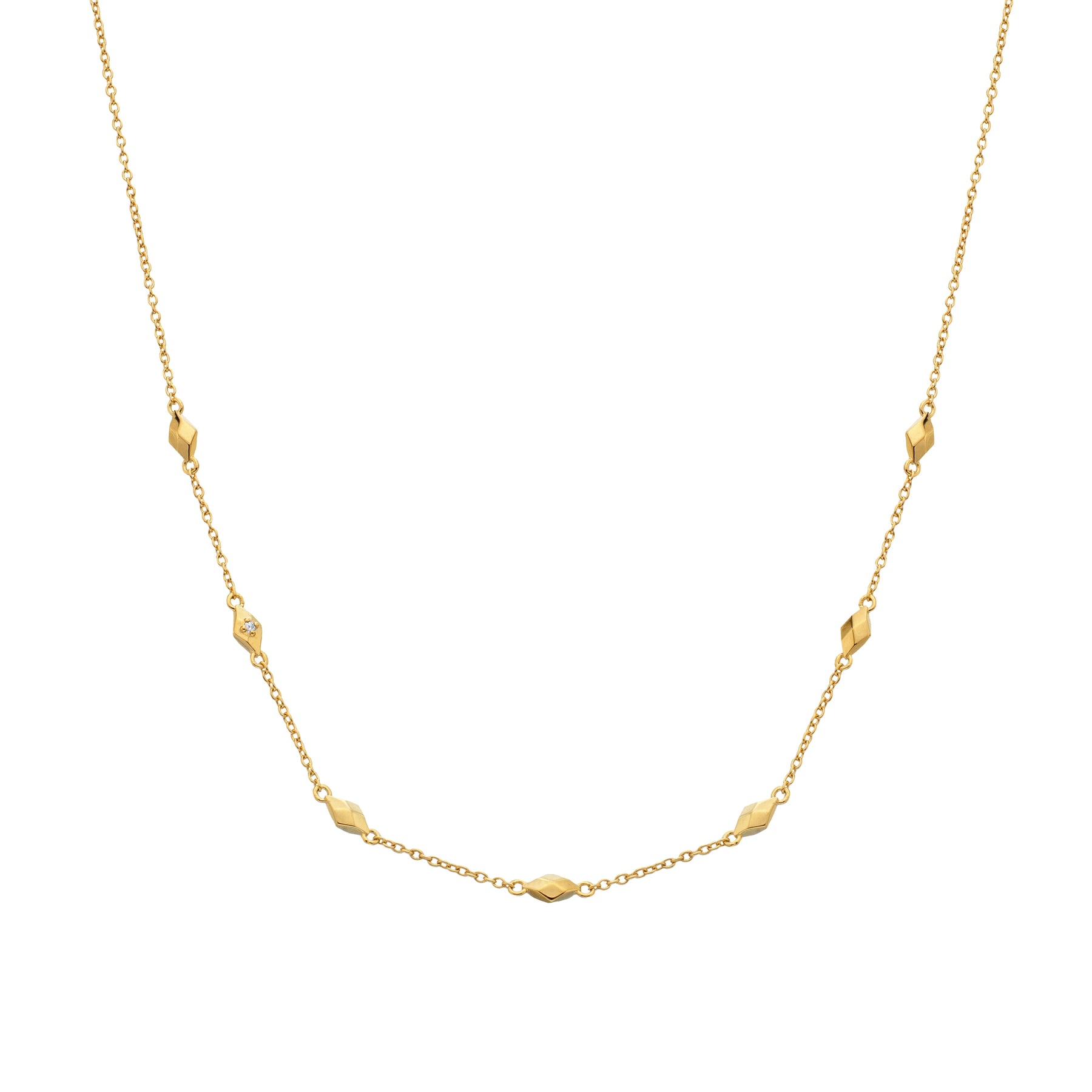 Harlequin Rococo Hot Diamonds 18ct Gold Vermeil Harlequin Station Necklace – Rococo ...