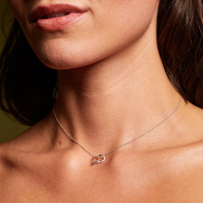 Hot Diamonds Pointed Twist Heart Pendant Necklace