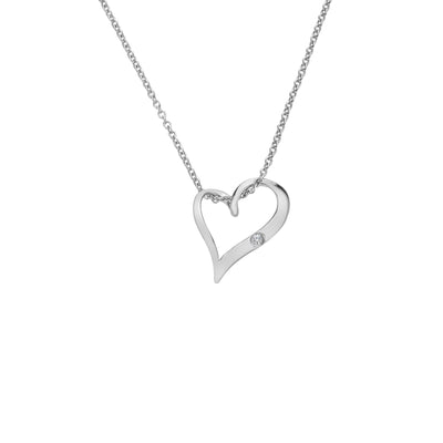 Hot Diamonds Pointed Twist Heart Pendant Necklace
