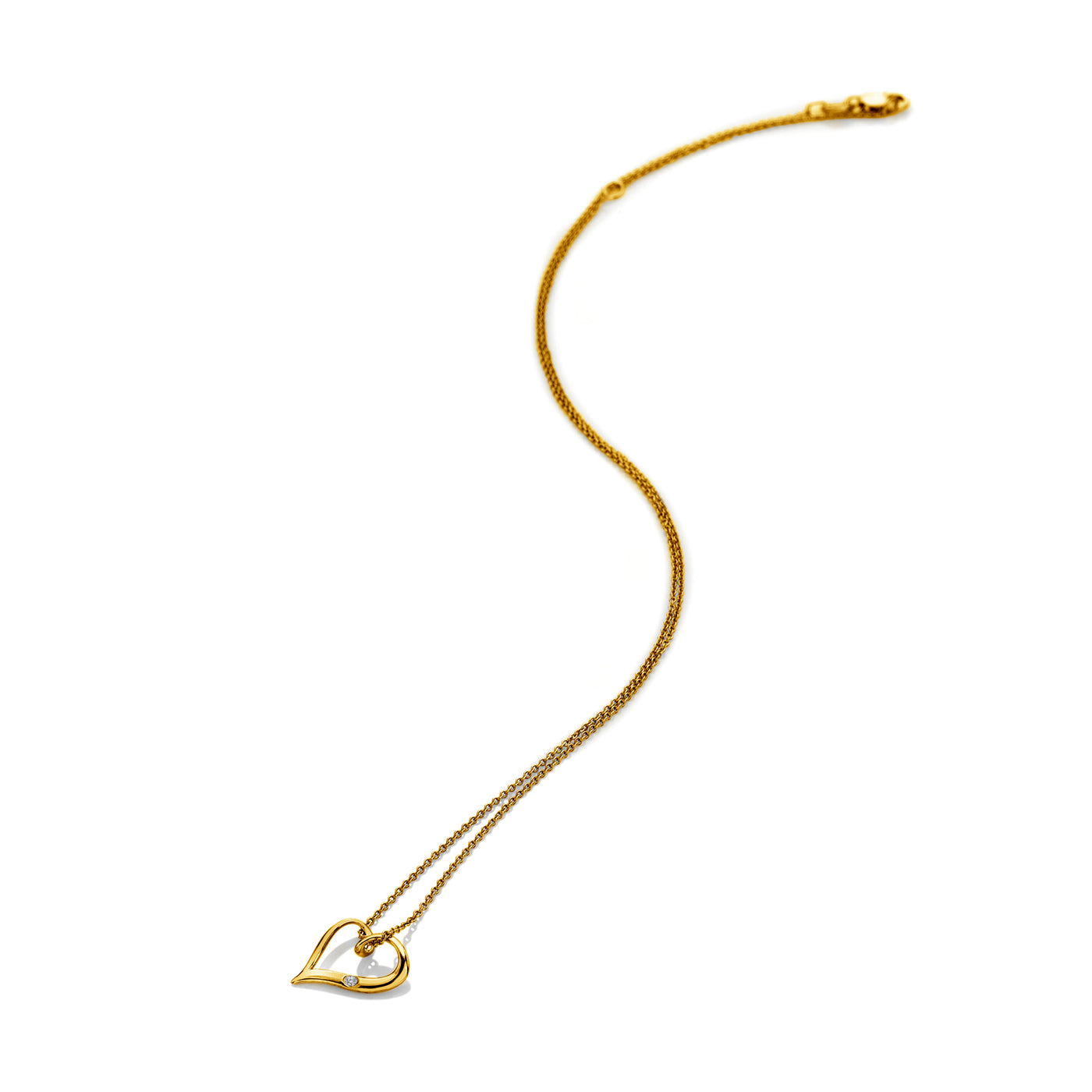 Hot Diamonds 18ct Gold Vermeil Pointed Twist Heart Pendant Necklace