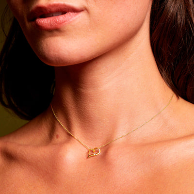 Hot Diamonds 18ct Gold Vermeil Pointed Twist Heart Pendant Necklace