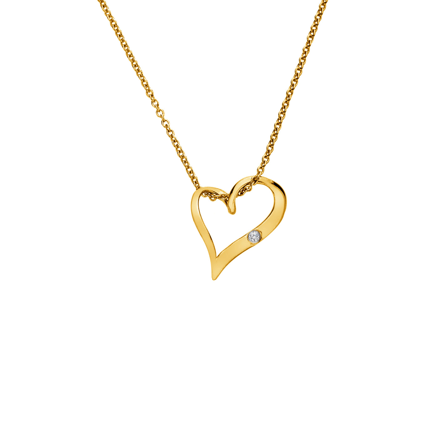 Hot Diamonds 18ct Gold Vermeil Pointed Twist Heart Pendant Necklace