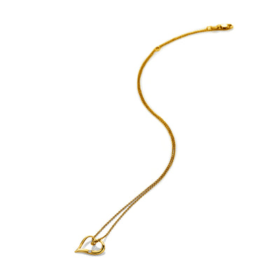 Hot Diamonds 18ct Gold Vermeil Pointed Twist Heart Pendant Necklace