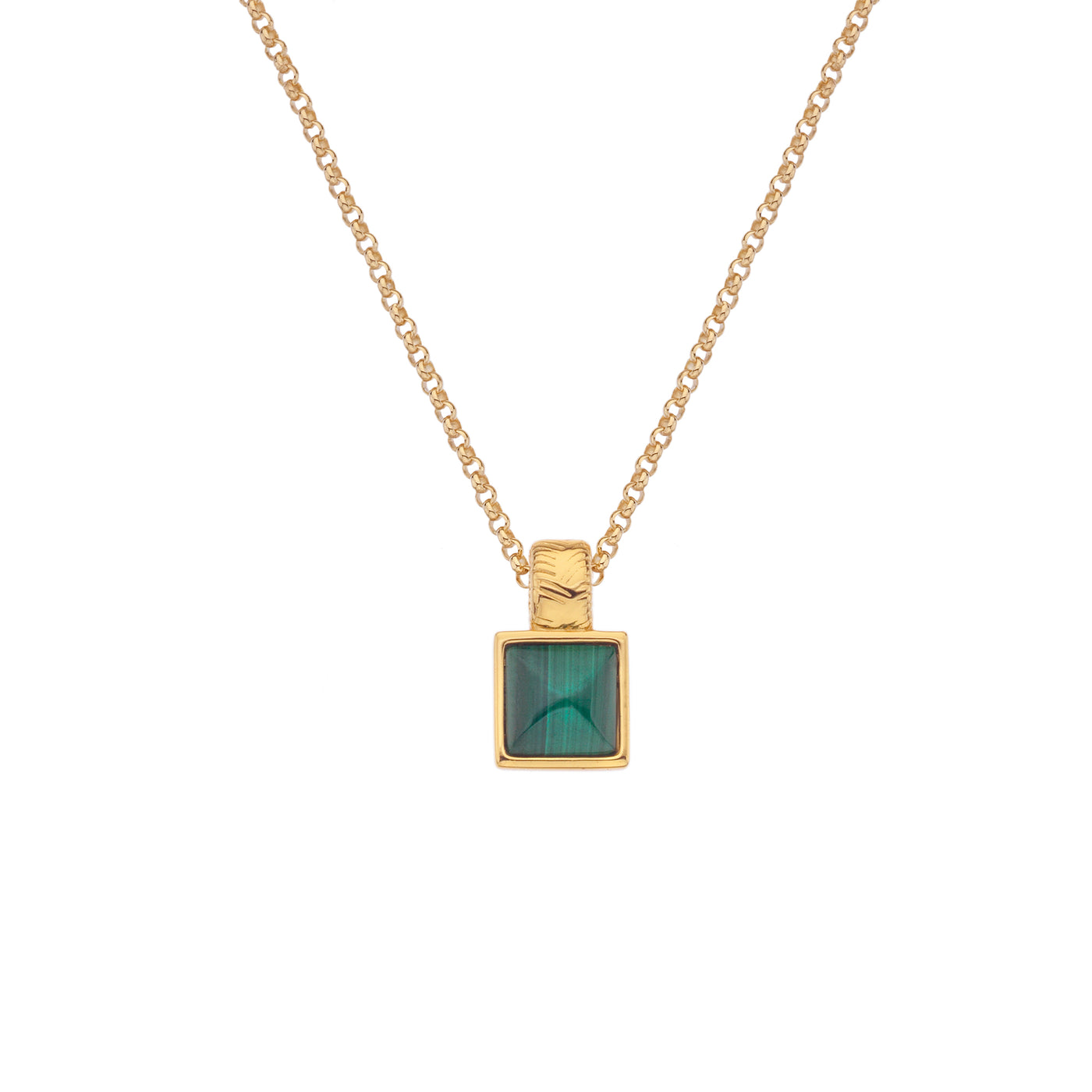 Hot Diamonds Gold Vermeil Malachite Pendant Necklace