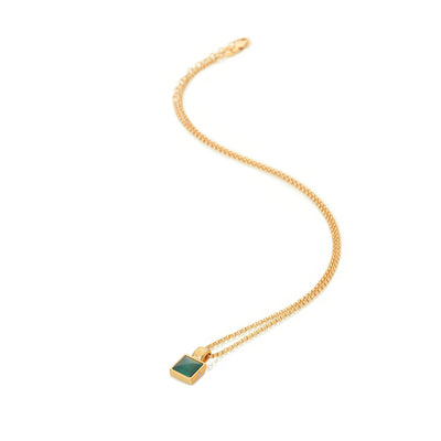 Hot Diamonds Gold Vermeil Malachite Pendant Necklace