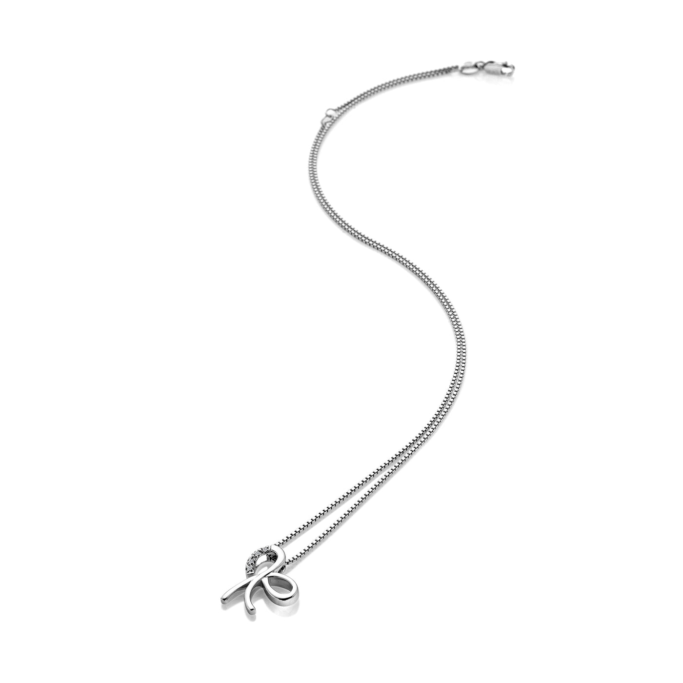 Hot Diamonds Sterling Silver Ribbon Pendant Necklace