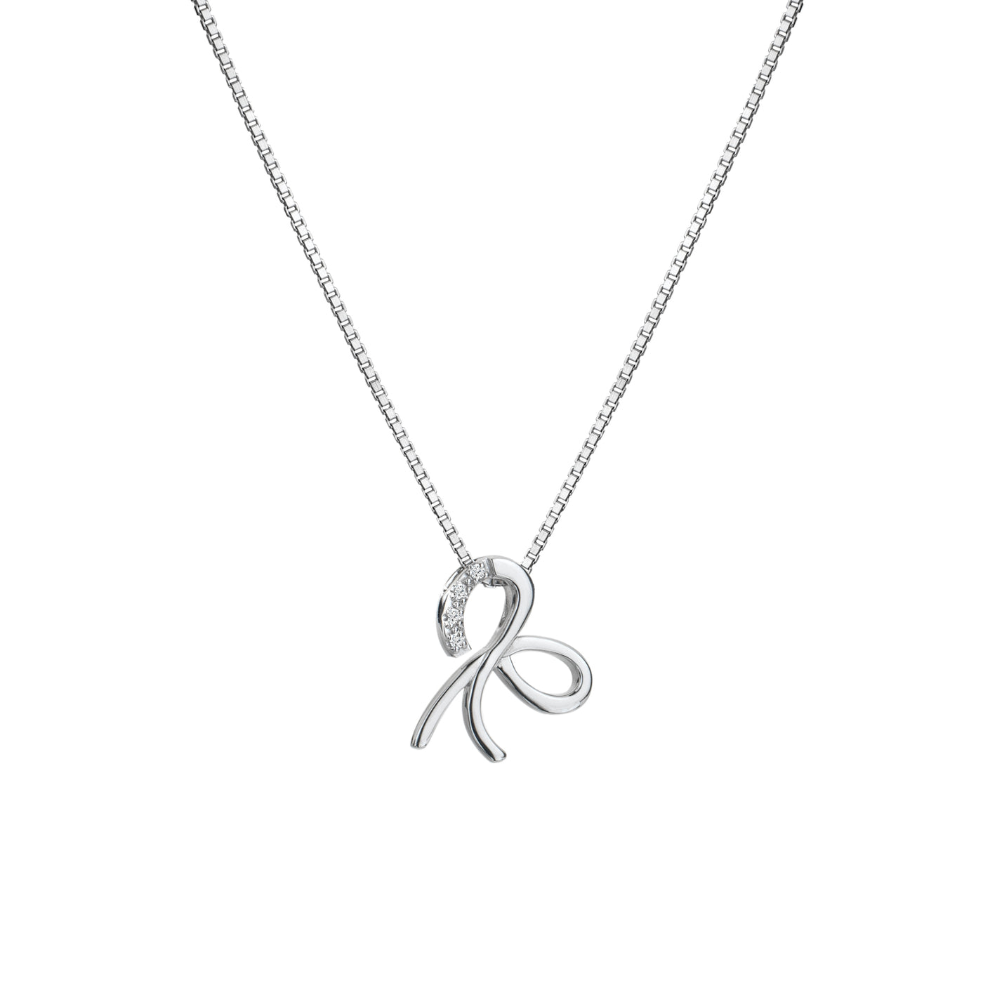 Hot Diamonds Sterling Silver Ribbon Pendant Necklace