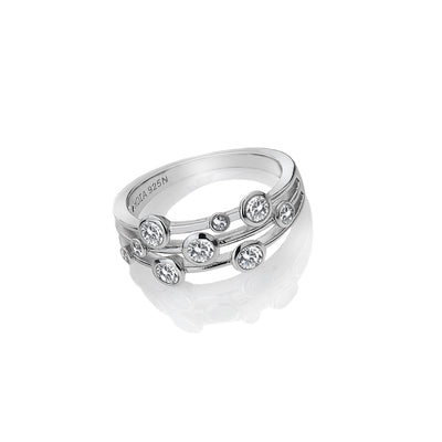 Hot Diamonds Silver White Topaz Tender Ring