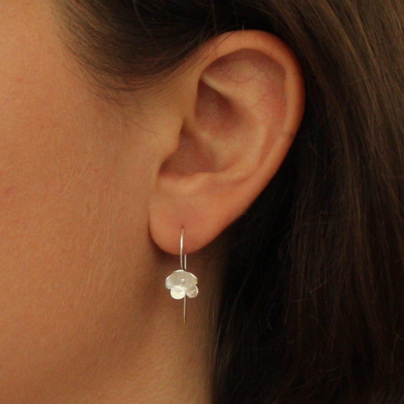 Sterling Silver Little Flower Drop Earrings - Rococo Jewellery
