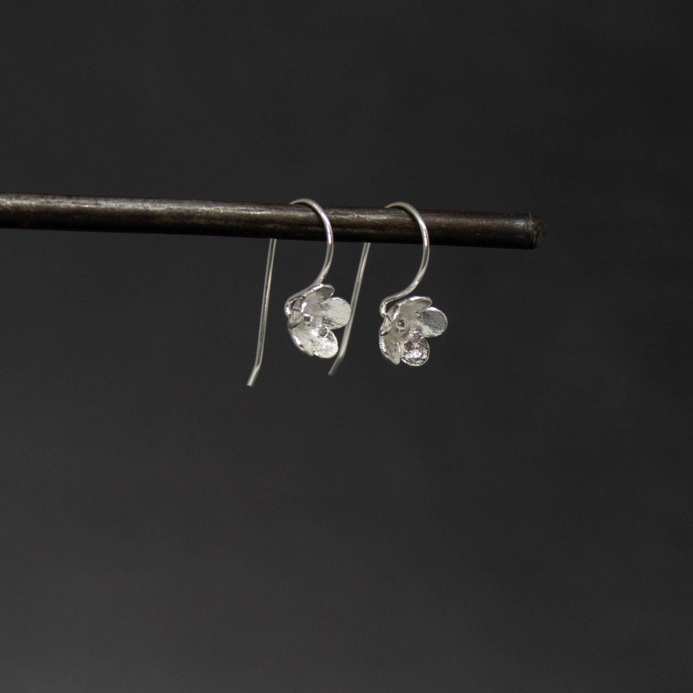 Sterling Silver Little Flower Drop Earrings - Rococo Jewellery
