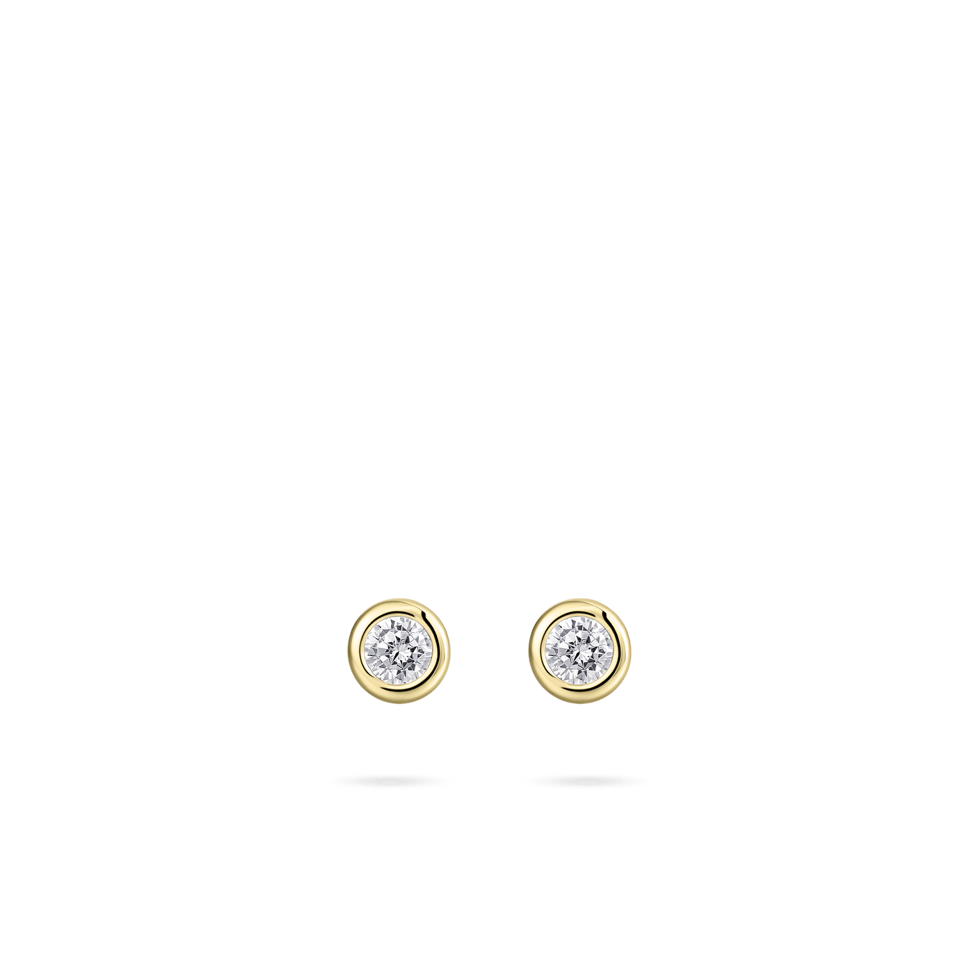 Gold Cubic Zirconia Stud Earrings - Rococo Jewellery