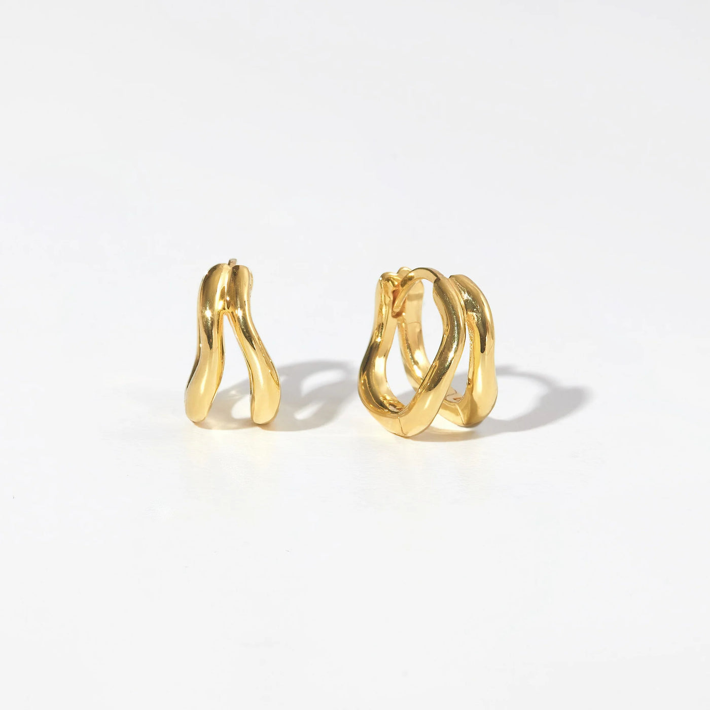 Gold Vermeil Double Layer Huggie Earrings