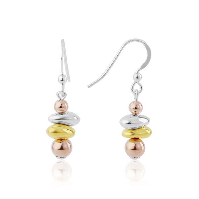 Gold and Silver Nugget Drop Earrings - Rococo Jewellery