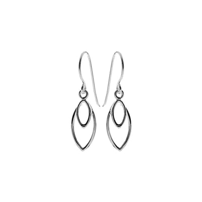 Sterling Silver Double Elipse Wire Earrings